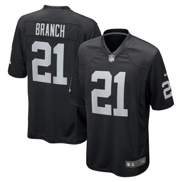 mens nike cliff branch black las vegas raiders retired player game jersey